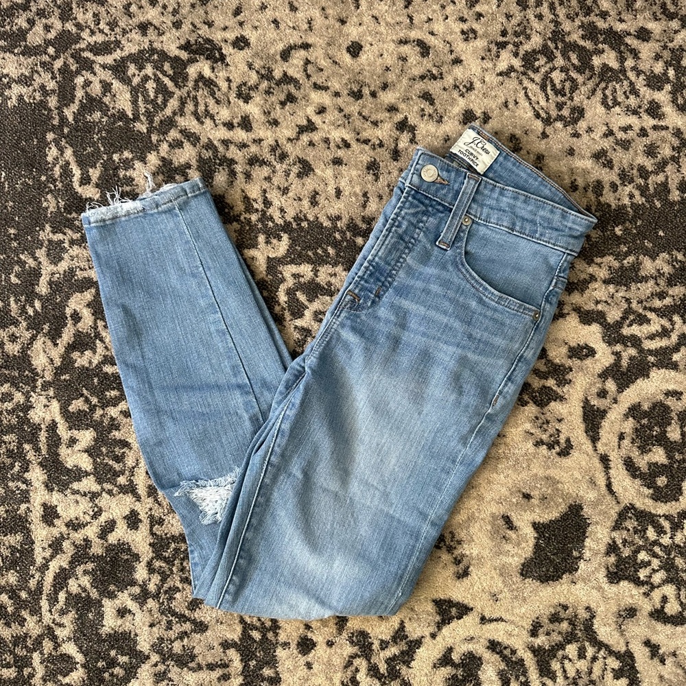 J. Crew Curvy Toothpick Medium Blue Wash Skinny Jeans size 24P